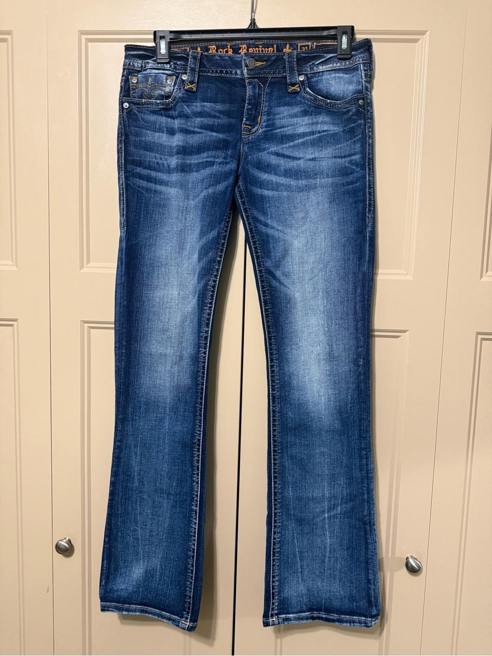 Rock Revival Women's Blue Flare Jeans - Classic Faded Wash
